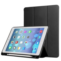 iPad Air 2019 / iPad Pro 10.5 Etui Nappatekstur PU-skinn Pennelomme Svart