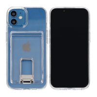 iPhone 11 Deksel with Stand Card Holder Transparent