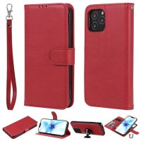 iPhone 12/iPhone 12 Pro Etui Avtagbart Deksel KT Leather Series-3 Rød