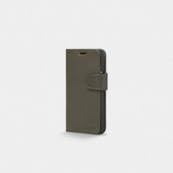 iPhone 12 Mini Etui Leather Wallet Avtakbart Deksel Grønn