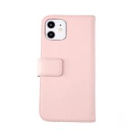 iPhone 12 Mini Etui Ekte Skinn Rosa