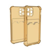 iPhone 12 Pro Deksel Kortholder Støtsikker Gul