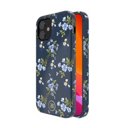 iPhone 12 Mini Deksel Flower Series Mörkblå Blomma