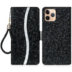 iPhone 13 Pro Etui Glitter Stripe Svart