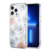iPhone 13 Pro Max Deksel Blomstermønster MagSafe Rød Blå