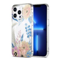 iPhone 13 Pro Max Deksel Blomstermønster MagSafe Rosa Blå