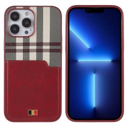 iPhone 13 Pro Deksel Kortholder Vinrød