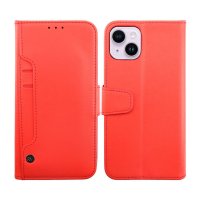 iPhone 14 Plus Etui Utbrettbar Kortlomme Rød