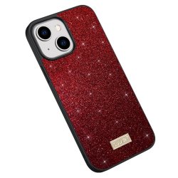 iPhone 14 Plus Deksel Glitter Rød