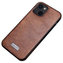 iPhone 14 Plus Deksel Skinntekstur Brun