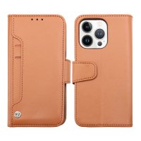 iPhone 14 Pro Etui Utbrettbar Kortlomme Brun