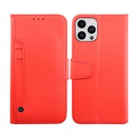iPhone 14 Pro Etui Utbrettbar Kortlomme Rød