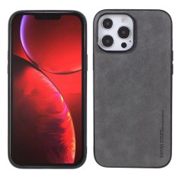 iPhone 14 Pro Deksel Skinntekstur Grå