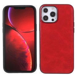 iPhone 14 Pro Deksel Skinntekstur Rød