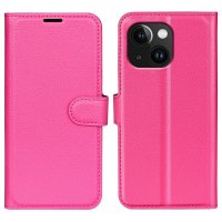 iPhone 15 Plus Etui Litchi Magenta