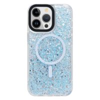iPhone 15 Plus Deksel Glitter MagSafe Blå