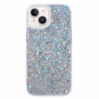 iPhone 15 Plus Deksel Glitterpaljetter Sølv