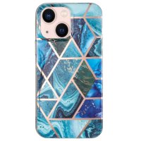 iPhone 15 Plus Deksel Marmormønster Blå Grønn