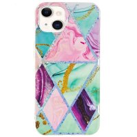 iPhone 15 Plus Deksel Marmormønster Grønn Lilla