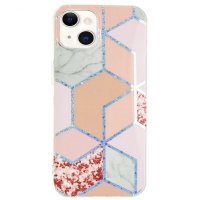 iPhone 15 Plus Deksel Marmormønster Rød Rosa