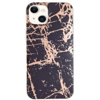 iPhone 15 Plus Deksel Marmormønster Svart