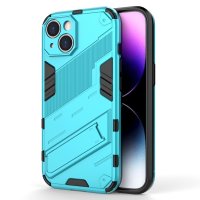 iPhone 15 Plus Deksel med Stativ Lyseblå