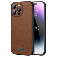 iPhone 15 Pro Max Deksel Skinntekstur Brun