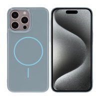 iPhone 15 Pro Max Deksel TPU MagSafe Glatt Blå