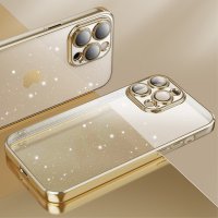 iPhone 15 Deksel Glitter Transparent Gull