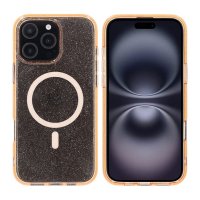 iPhone 16 Pro Max Deksel Glitter MagSafe Gull