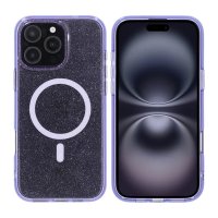 iPhone 16 Pro Max Deksel Glitter MagSafe Lilla