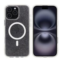 iPhone 16 Pro Max Deksel Glitter MagSafe Hvit
