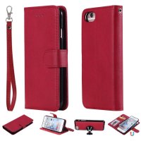 iPhone 6/6S/7/8/SE Etui Avtagbart Deksel KT Leather Series-3 Rød
