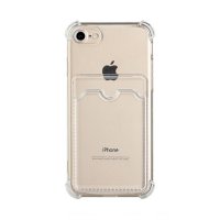iPhone 7/iPhone 8/iPhone SE 2020/iPhone SE 2022 Deksel Kortholder Støtsikker Transparent