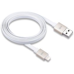 Lightning-kabel AluCable Flat Guld Vit 1.2m