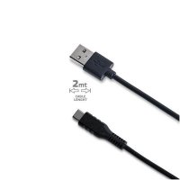 Kabel USB-A/USB-C 2m Svart