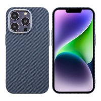 iPhone 14 Pro Deksel Karbonfibermønster Blå