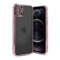 iPhone 12 Pro Deksel Glitter Transparent Støtsikker Rosa