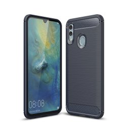 MobilDeksel till Huawei P Smart 2019 Børstet Karbonfibertekstur Mörkblå