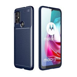 Motorola Moto G30 Deksel Karbonfibertekstur Blå
