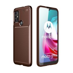 Motorola Moto G30 Deksel Karbonfibertekstur Brun