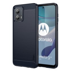 Motorola Moto G53 5G Deksel Børstet Karbonfibertekstur Blå