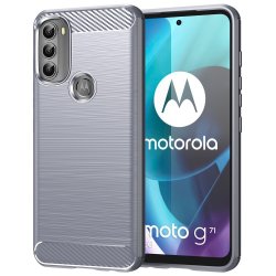 Motorola moto g71 5G Deksel Børstet Karbonfibertekstur Grå