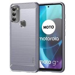 Motorola moto g71 5G Deksel Børstet Karbonfibertekstur Grå