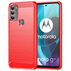 Motorola moto g71 5G Deksel Børstet Karbonfibertekstur Rød