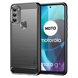 Motorola moto g71 5G Deksel Børstet Karbonfibertekstur Svart