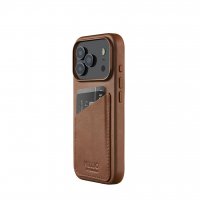 iPhone 17 Pro Deksel Full Leather Wallet Case MagSafe Tan