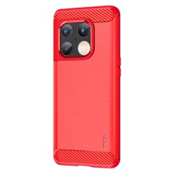 OnePlus 10 Pro Deksel Børstet Karbonfibertekstur Rød