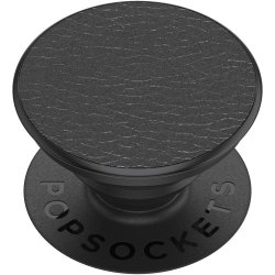 PopGrip Premium Pebbled Vegan Leather Svart