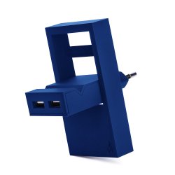 ROCK dubbel USB-laddare - 2-i-1 Fickladdare Blå